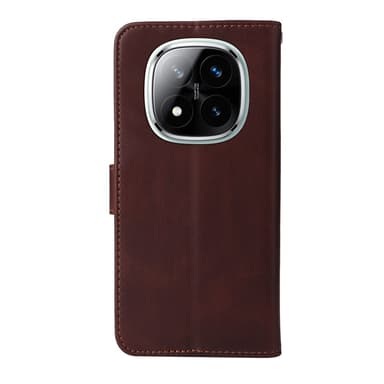 SKALO Xiaomi Redmi Note 14 Pro+ 5G PU-läder Plånboksfodral - Brun