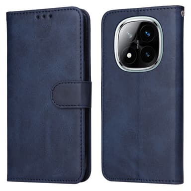 SKALO Xiaomi Redmi Note 14 Pro+ 5G PU-läder Plånboksfodral - Blå