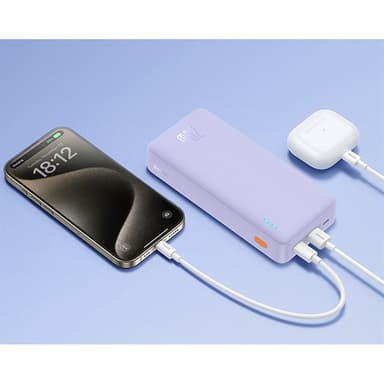 Baseus Airpow Powerbank med tvåvägs snabbladdning 20W 20000mAh - Lila