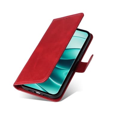 SKALO Xiaomi Redmi Note 14 Pro+ 5G PU-läder Plånboksfodral - Röd