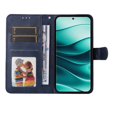 SKALO Xiaomi Redmi Note 14 Pro+ 5G PU-läder Plånboksfodral - Blå