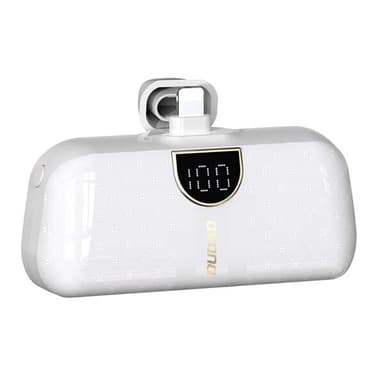 Powerbank 5000mAh med lightning-kontakt - Vit