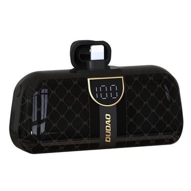 Powerbank 5000mAh med lightning-kontakt - Svart