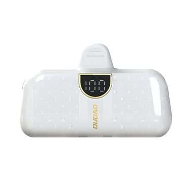 Powerbank 5000mAh med lightning-kontakt - Vit