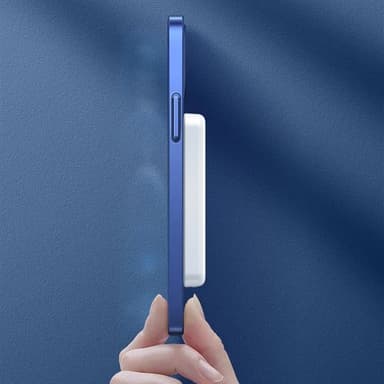 Powerbank 5000mAh med MagSafe och trådlös laddning - Vit