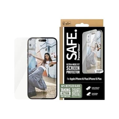 SAFE by PanzerGlass Skärmskydd till iPhone 16 Plus