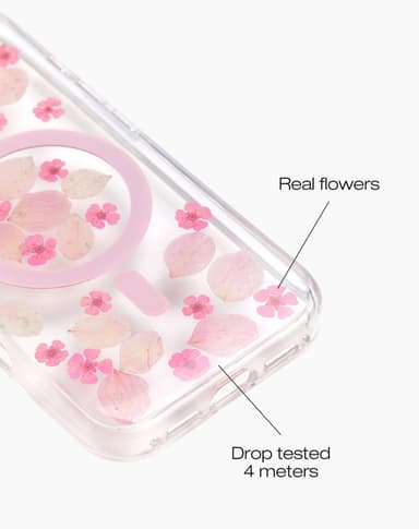 Clear Case MagSafe iPhone 16 Cherry Blossom