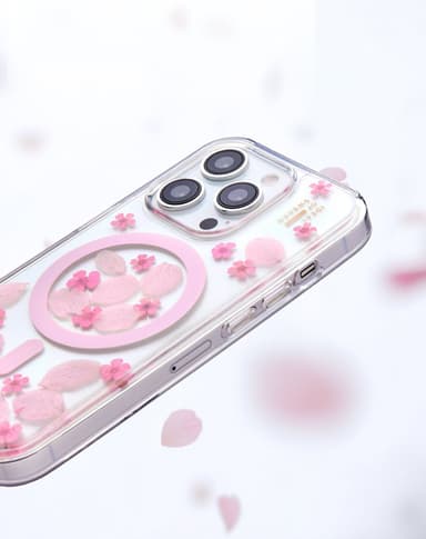 Clear Case MagSafe iPhone 16 Cherry Blossom