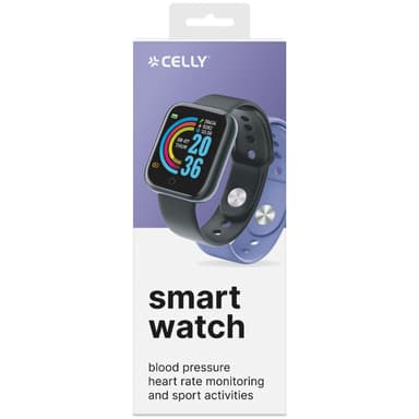 Celly Trainerbeat Smartwatch med två armband Svart + Lila