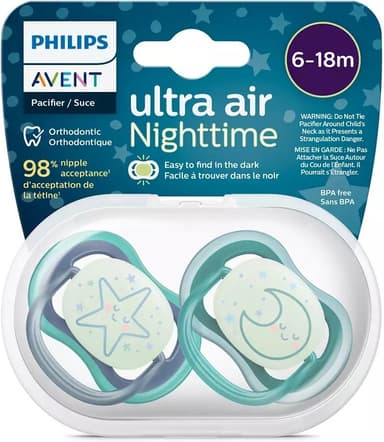 Philips Avent SCF376/13 Ultra Air Nattnapp 6-18 månader, 2 delar, 2 delar