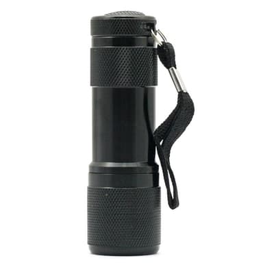 9 LED UV-ficklampa, 405nm (Svart)