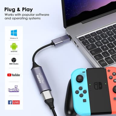 HDMI 4K 30Hz till USB3.0 adapter för videoinspelning USB-A och USB-C