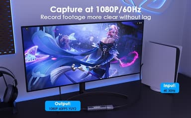 HDMI 4K 30Hz till USB3.0 adapter för videoinspelning USB-A och USB-C
