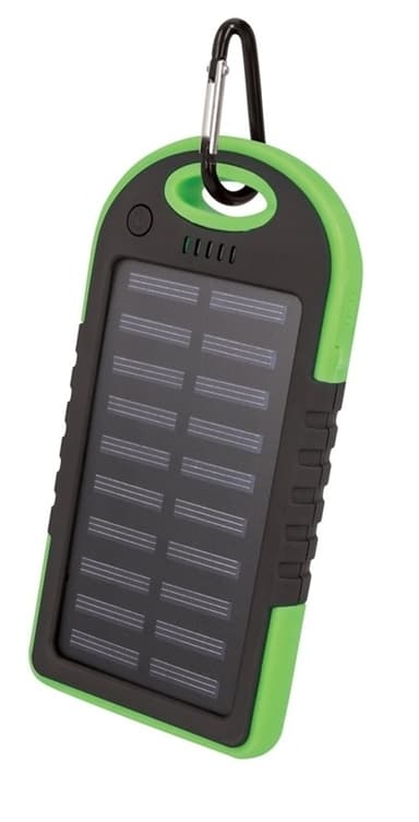Setty powerbank med solceller, 5000 mAh, Grön