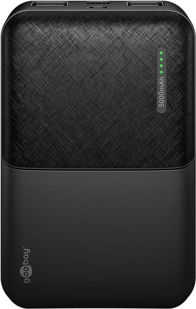 Goobay Powerbank kompakt 5.000 mAh praktisk och platsbesparande design med 5.000 mAh, perfekt för resor