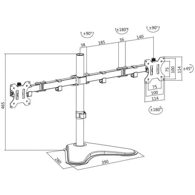 LogiLink Monitorställ/fot Dual 13-32""