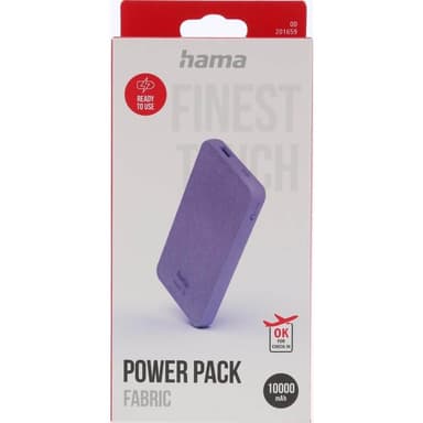 Hama Powerbank Fabric 10 000mAh  Lila