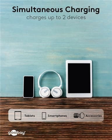Goobay Powerbank kompakt 5.000 mAh praktisk och platsbesparande design med 5.000 mAh, perfekt för resor