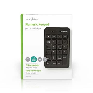 Nedis Trådat Tagentbord | USB-A | Kontor | Enhandig | Numerisk | Numeriskt tangentbord