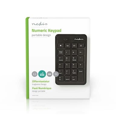 Nedis Trådat Tagentbord | USB-A | Kontor | Enhandig | Numerisk | Numeriskt tangentbord