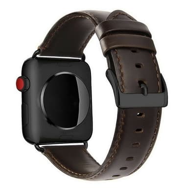 Klockarmband i Läderimitation till Apple Watch, 42/44/45mm, Brun