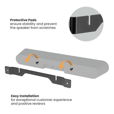 Nedis Soundbar Fäste | Kompatibel med: Sonos® Ray™ | Vägg | 2 kg | Fast | ABS / Stål | Svart
