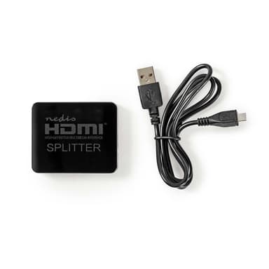 Nedis HDMI ™ Splitter | 2-Port port(s) | HDMI™ ingång | 2x HDMI™ utgång | 4K@30Hz | 2.25 Gbps | ABS / PVC | Svart