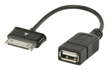 Valueline Synk och Laddningskabel Samsung 30-Pin Hane - USB A hona 0.20 m Svart