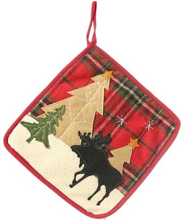 Grytlapp med dekorativt julmotiv