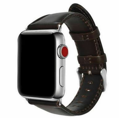 Klockarmband i Läderimitation till Apple Watch, 38/40/41mm, Mörkbrun
