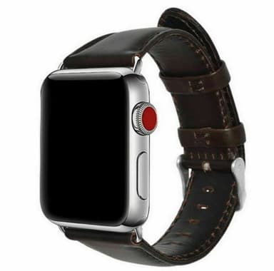 Klockarmband i Läderimitation till Apple Watch, 38/40/41mm, Mörkbrun