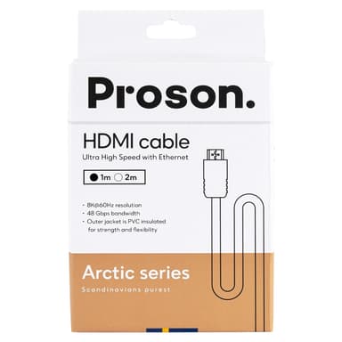 Proson Arctic HDMI-kabel 8K / 4K, 1 meter