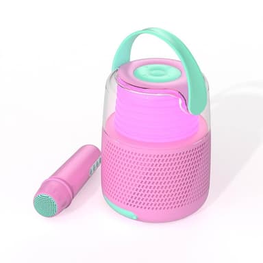 Mobility On Board Högtalare Karaoke Kit Mic LED Rosa