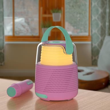 Mobility On Board Högtalare Karaoke Kit Mic LED Rosa