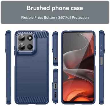 SKALO Motorola Moto G15 4G Armor Carbon Skal - Blå