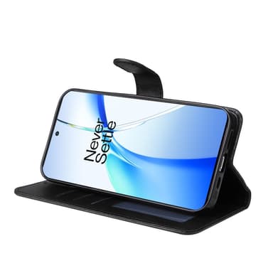 SKALO OnePlus 13R PU-läder Plånboksfodral - Svart