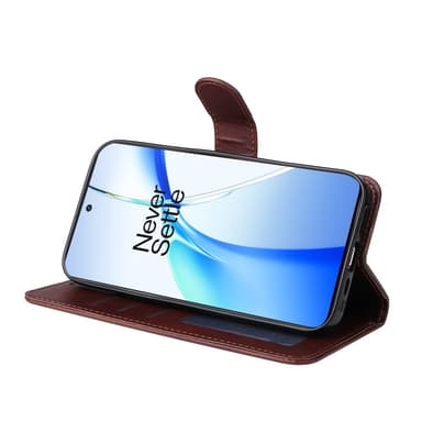 SKALO OnePlus 13R PU-läder Plånboksfodral - Brun