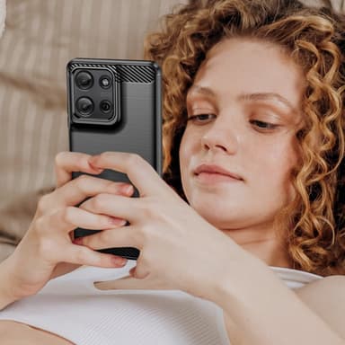 SKALO Motorola Moto G75 5G Armor Carbon Skal - Svart