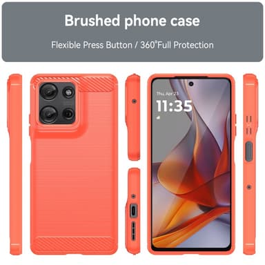 SKALO Motorola Moto G75 5G Armor Carbon Skal - Röd