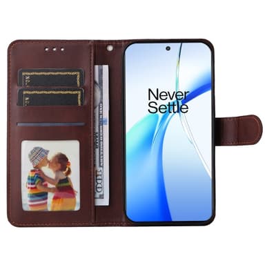 SKALO OnePlus 13R PU-läder Plånboksfodral - Brun