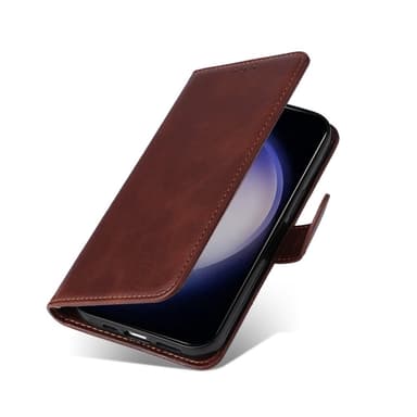 SKALO Samsung S25 PU-läder Plånboksfodral - Brun