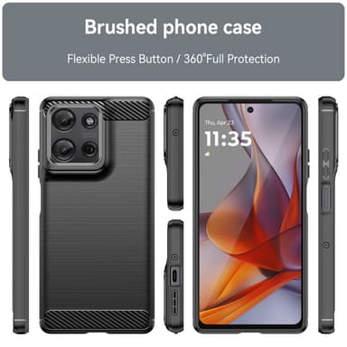 SKALO Motorola Moto G75 5G Armor Carbon Skal - Svart