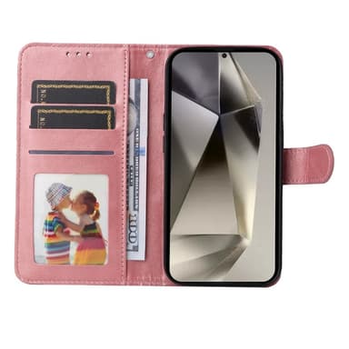 SKALO Samsung S25 Ultra PU-läder Plånboksfodral - Rosa