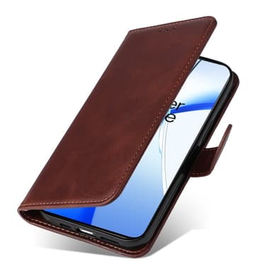SKALO OnePlus 13R PU-läder Plånboksfodral - Brun