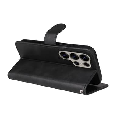 SKALO Samsung S25 Ultra PU-läder Plånboksfodral - Svart
