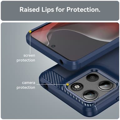 SKALO Motorola Moto G15 4G Armor Carbon Skal - Blå