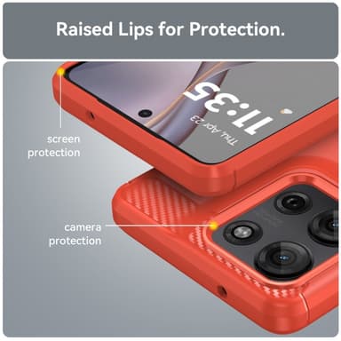 SKALO Motorola Moto G75 5G Armor Carbon Skal - Röd