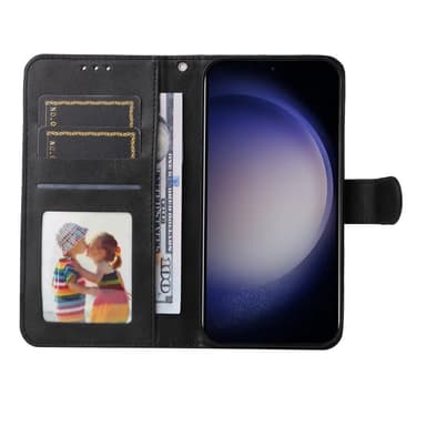 SKALO Samsung S25 PU-läder Plånboksfodral - Svart