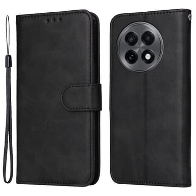 SKALO OnePlus 13R PU-läder Plånboksfodral - Svart