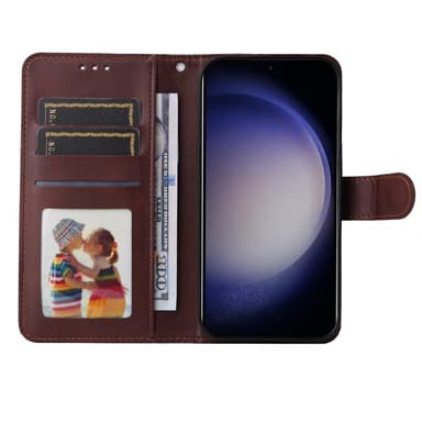 SKALO Samsung S25 PU-läder Plånboksfodral - Brun